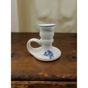 Vintage Platzgraff Yorktowne Ceramic Blue & White Candlestick Holder